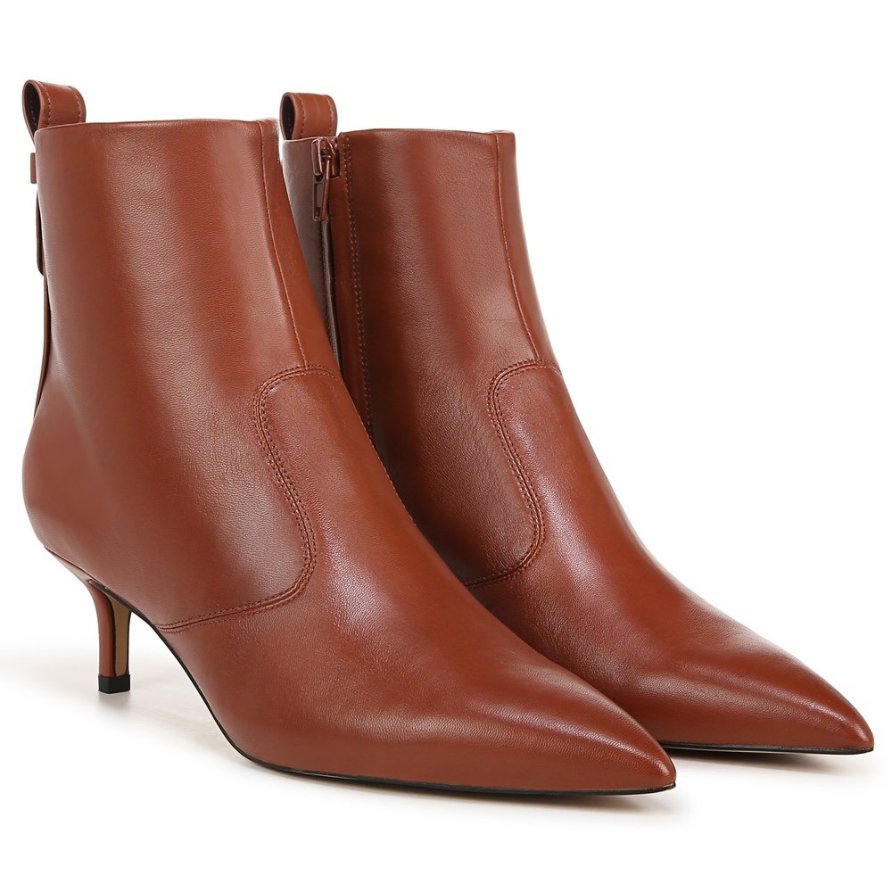 Franco Sarto Leather Ankle Boot color Acorn Tan size 7